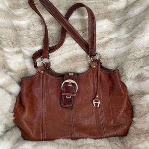 Vintage Etienne Aigner Leather Shoulder Purse Bag Brown. Pre-Owned